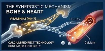 Vitamin K2 bone and cardiovascular support infographic