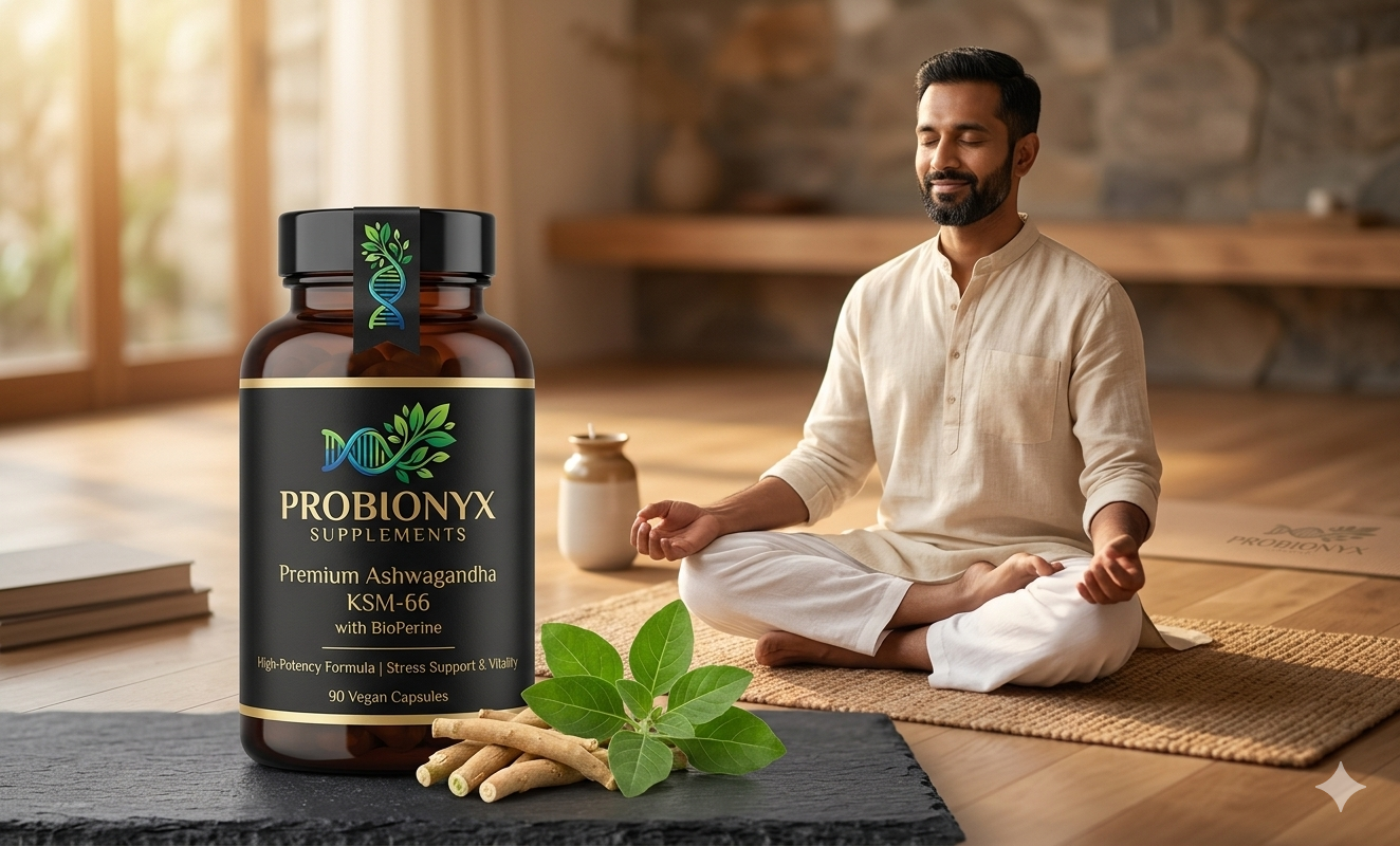 probionyx.com Premium Ashwagandha KSM-66 with BioPerine supplement